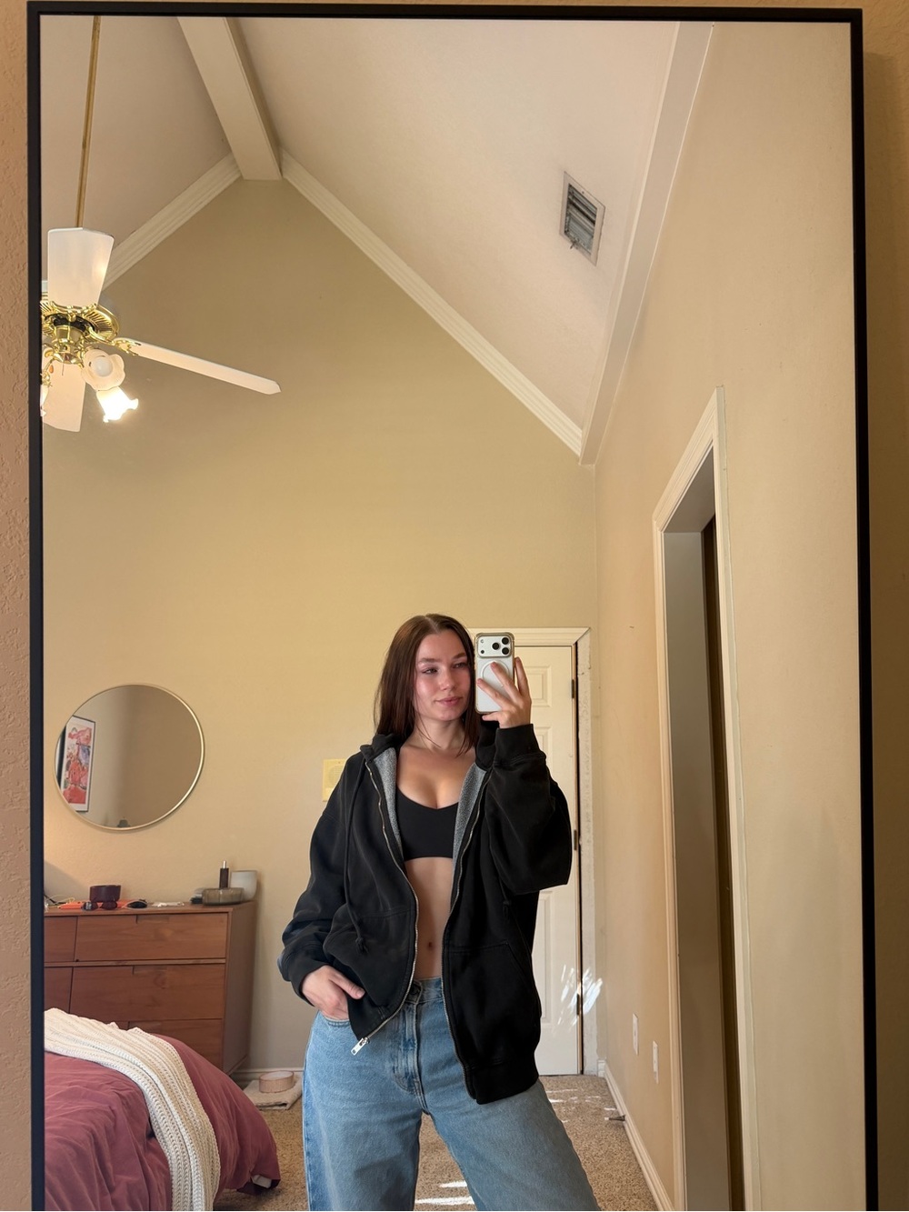 Brandy Melville Black Zip Hoodie